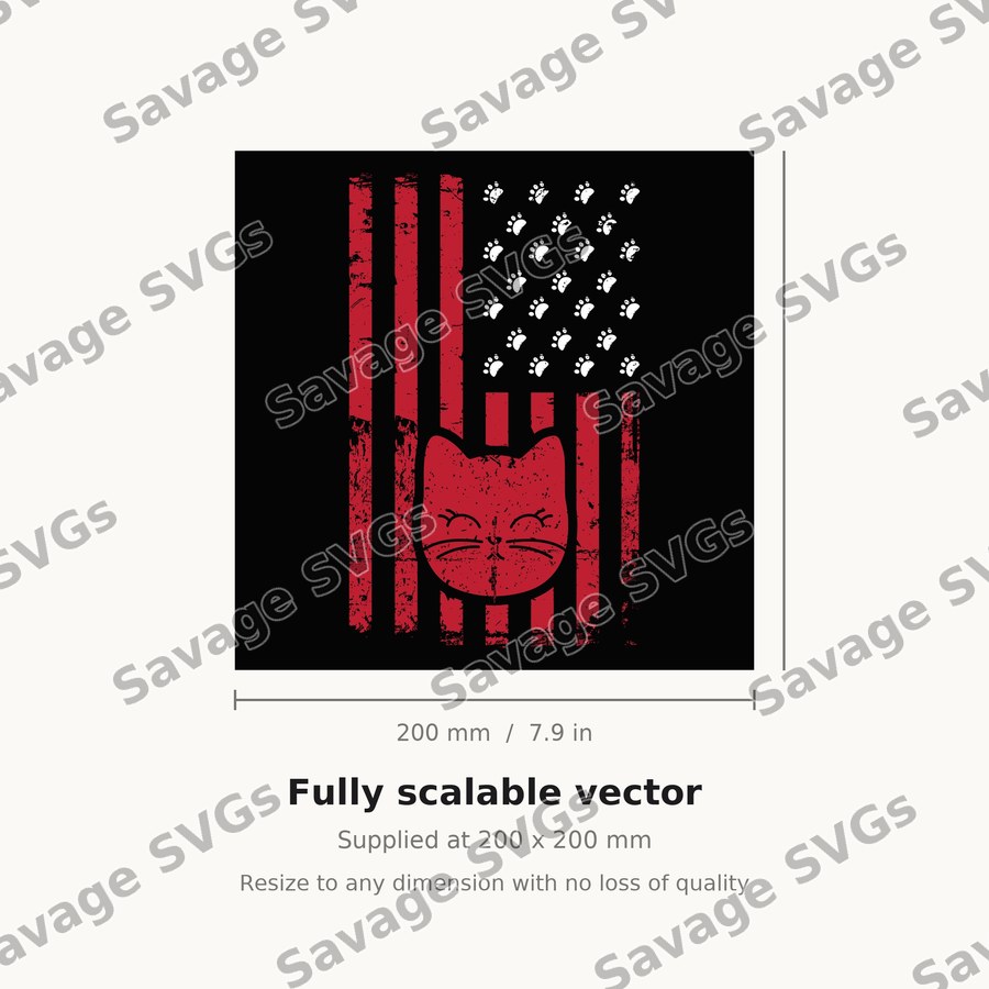 American Flag Cat Face