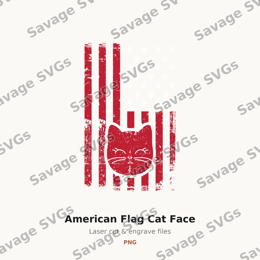 American Flag Cat Face