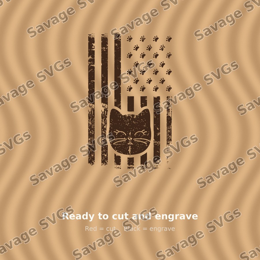 American Flag Cat Face