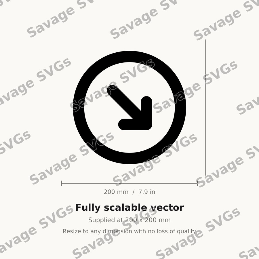 Circled Arrow Down Right