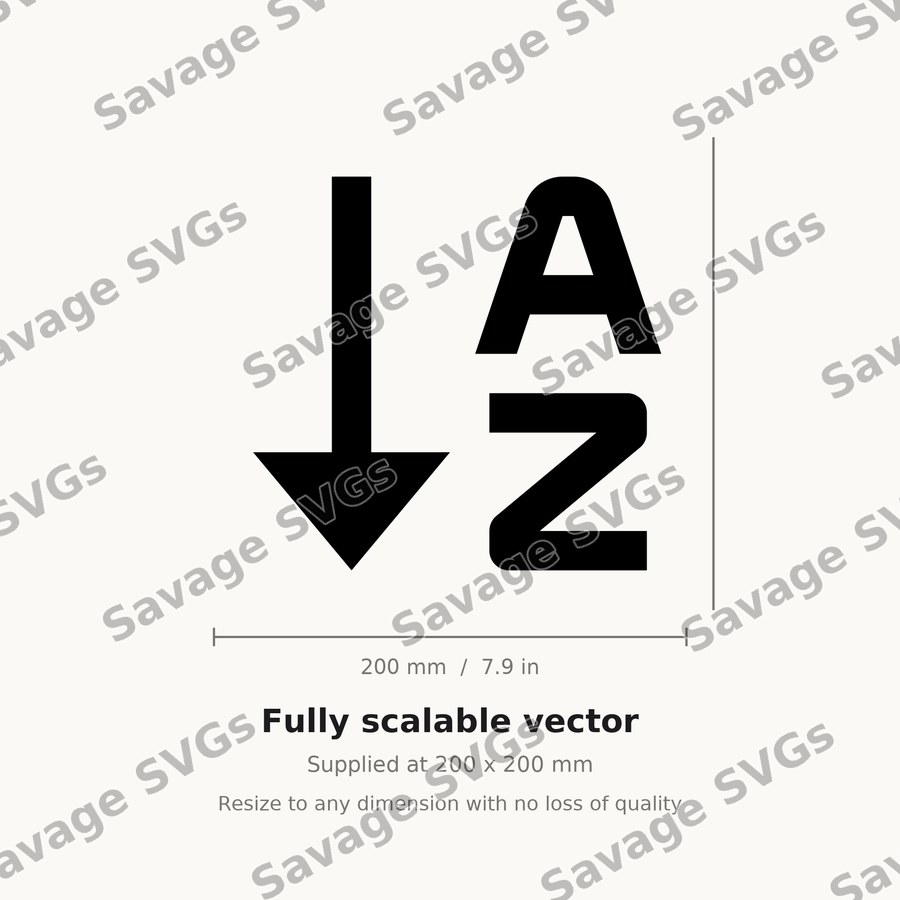 Arrow Down A Z