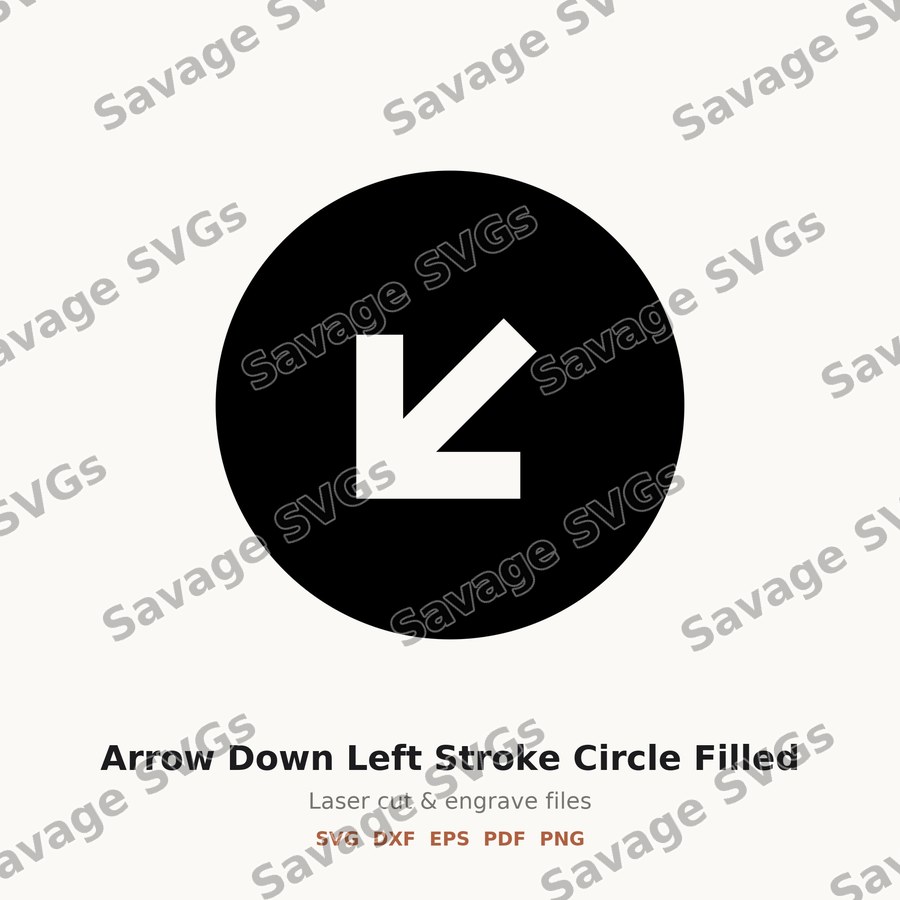 Arrow Down Left Stroke Circle Filled