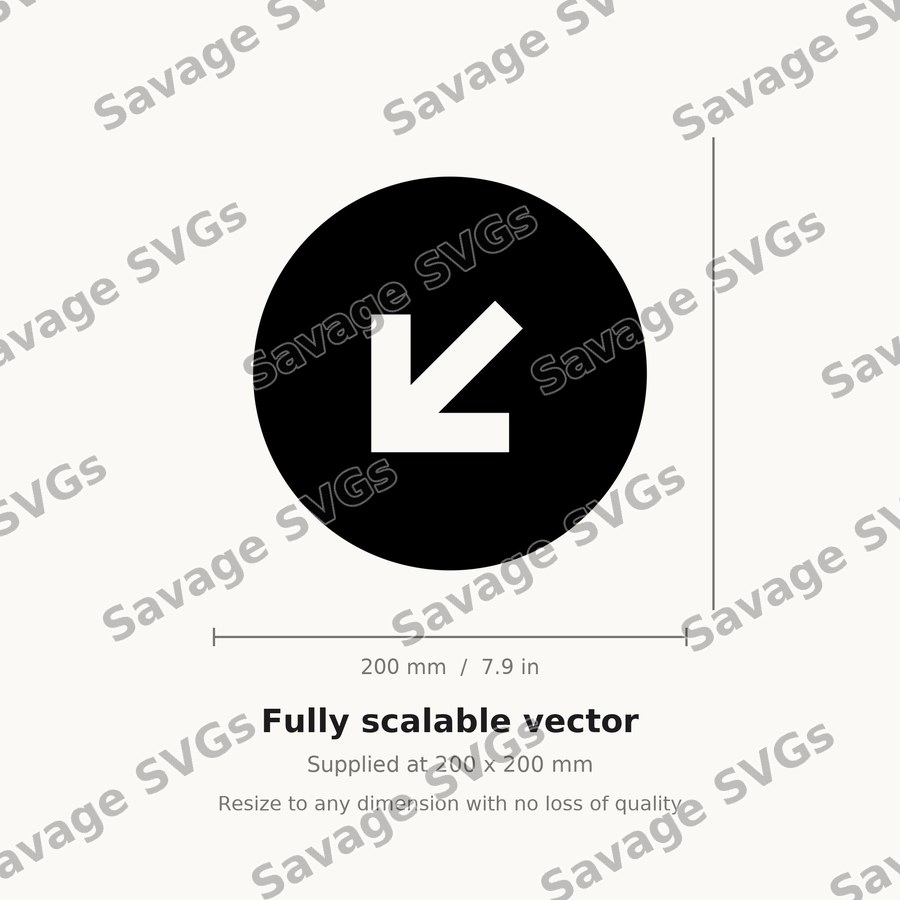 Arrow Down Left Stroke Circle Filled