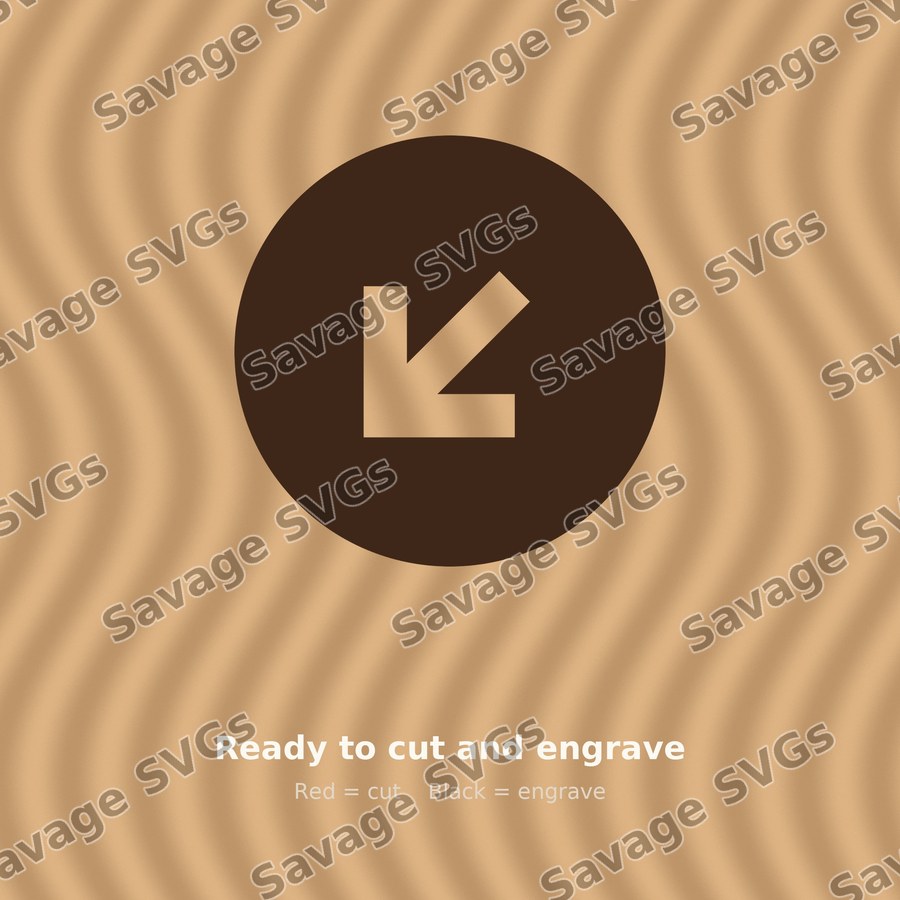 Arrow Down Left Stroke Circle Filled
