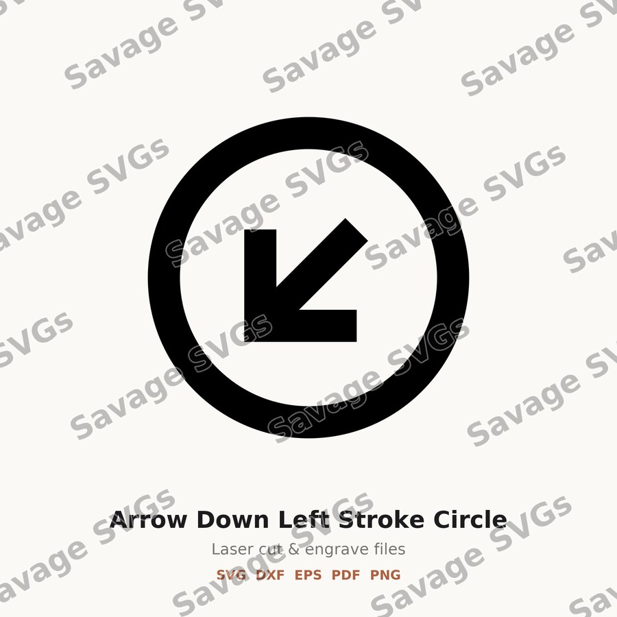 Arrow Down Left Stroke Circle