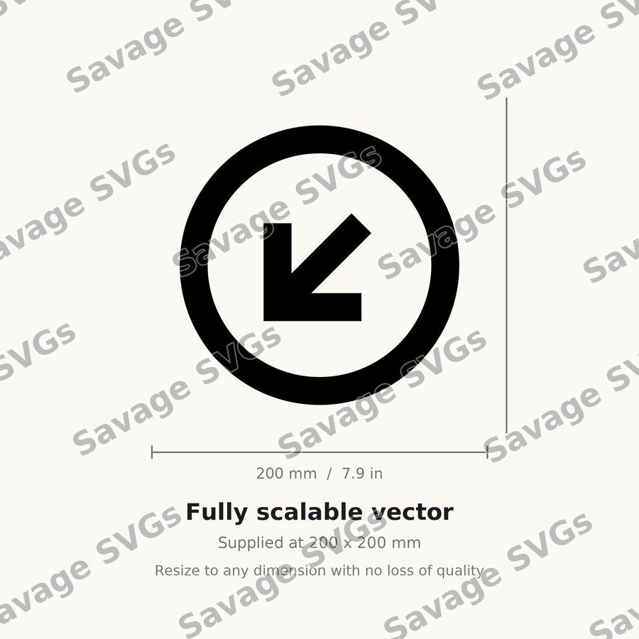 Arrow Down Left Stroke Circle