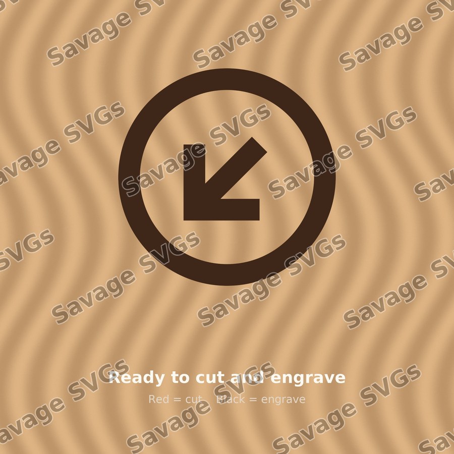 Arrow Down Left Stroke Circle
