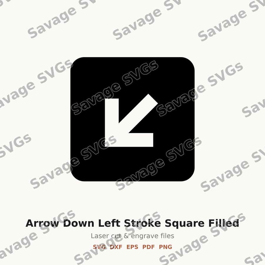 Arrow Down Left Stroke Square Filled