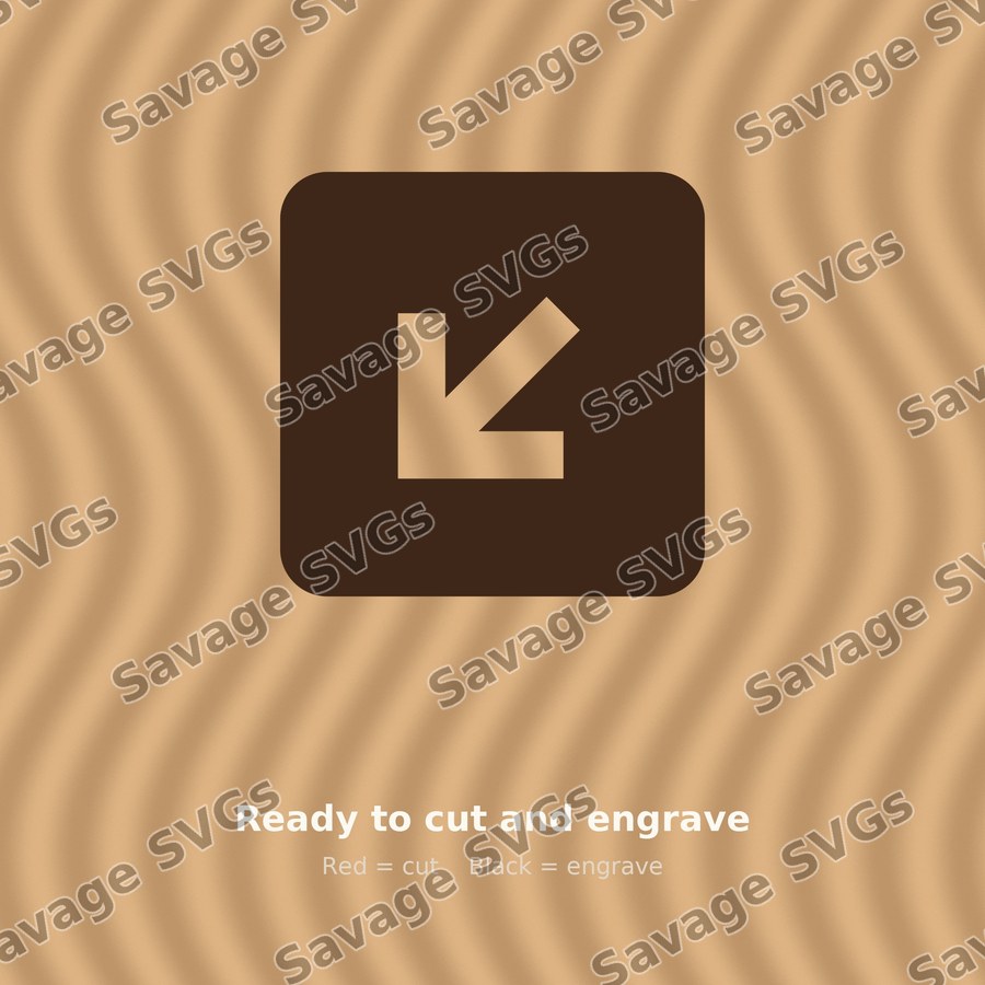 Arrow Down Left Stroke Square Filled