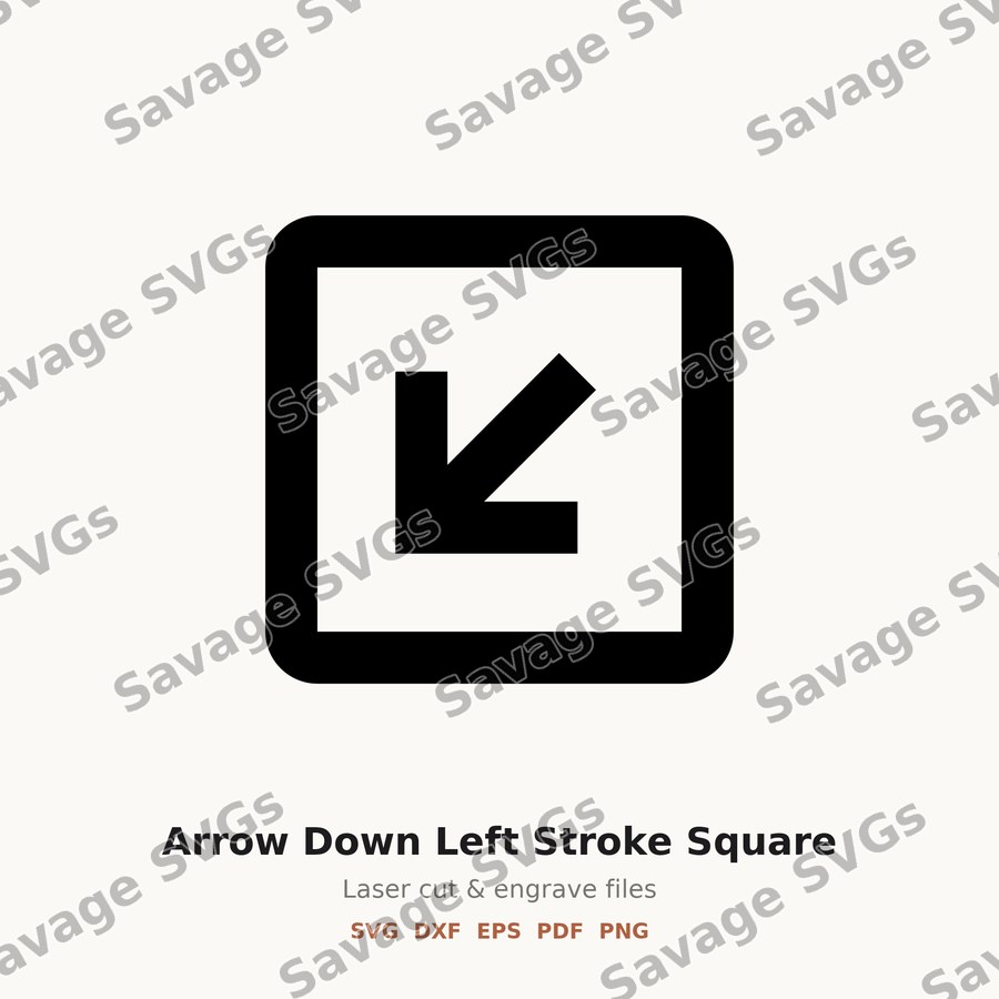 Arrow Down Left Stroke Square