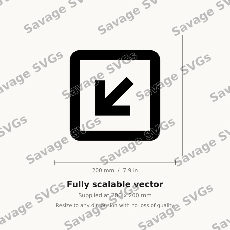 Arrow Down Left Stroke Square