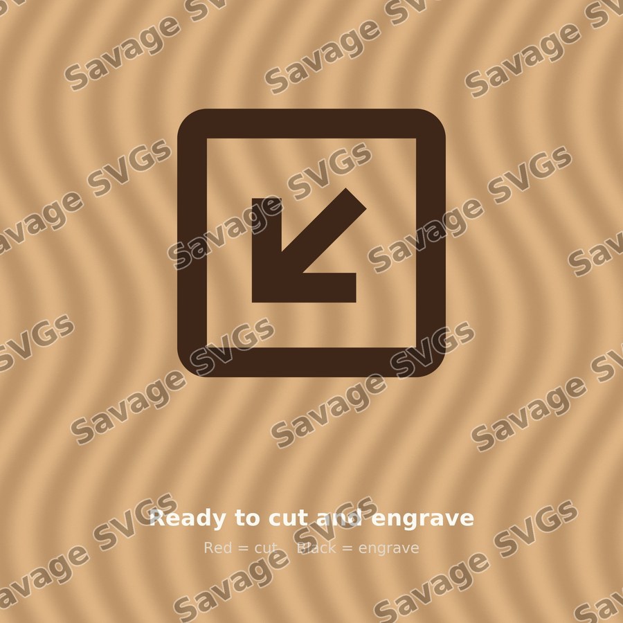 Arrow Down Left Stroke Square