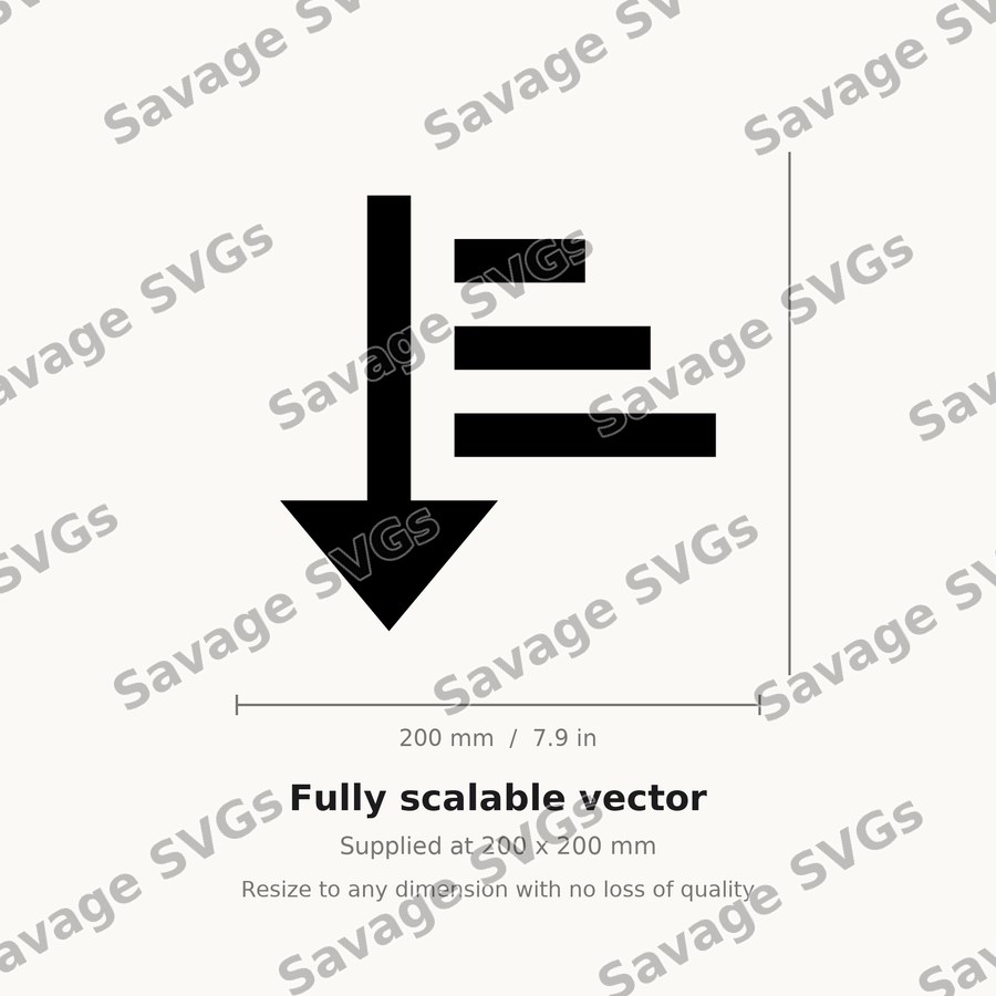 Arrow Down Narrow Wide
