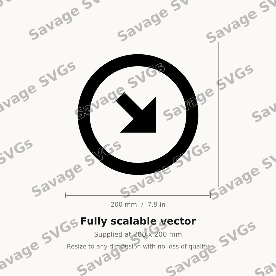 Diagonal Down Right Arrow Circle