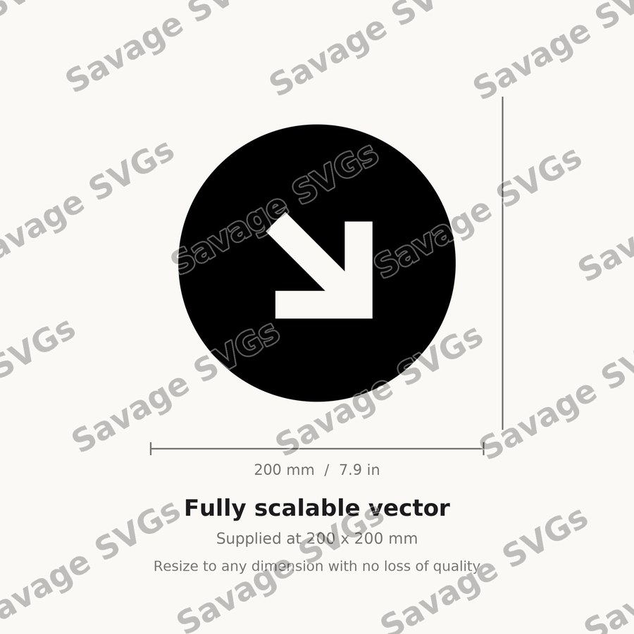 Arrow Down Right Stroke Circle Filled