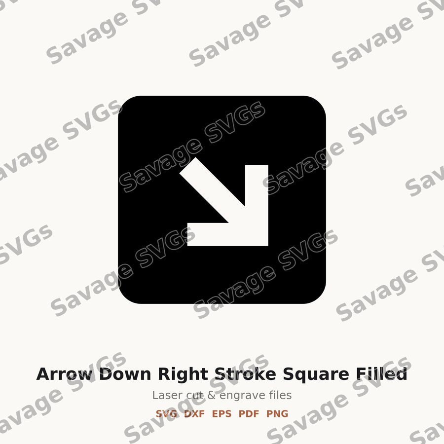 Arrow Down Right Stroke Square Filled