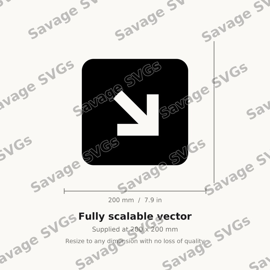 Arrow Down Right Stroke Square Filled