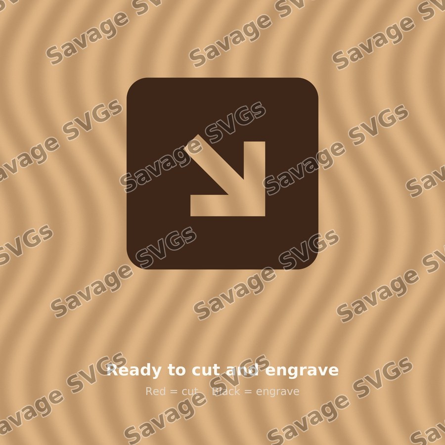 Arrow Down Right Stroke Square Filled