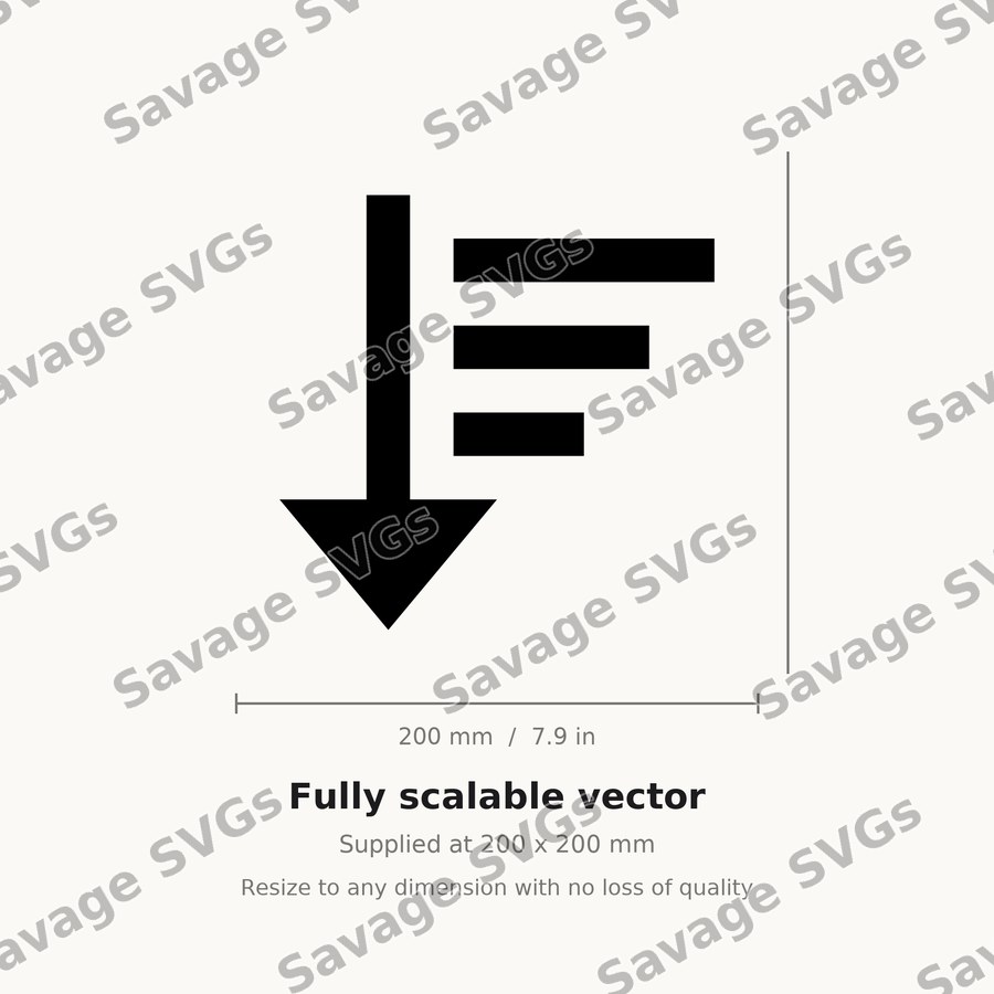Arrow Down Wide Narrow