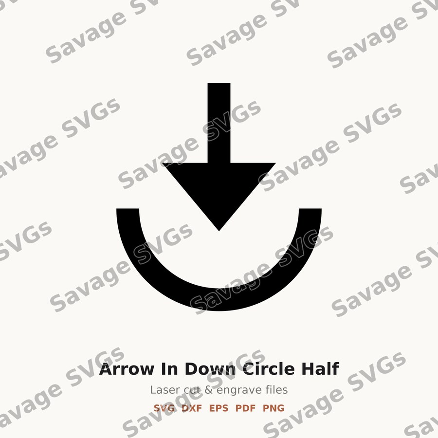 Arrow In Down Circle Half
