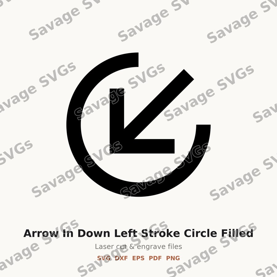 Arrow In Down Left Stroke Circle Filled