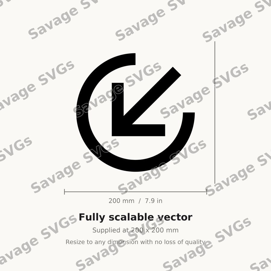Arrow In Down Left Stroke Circle Filled