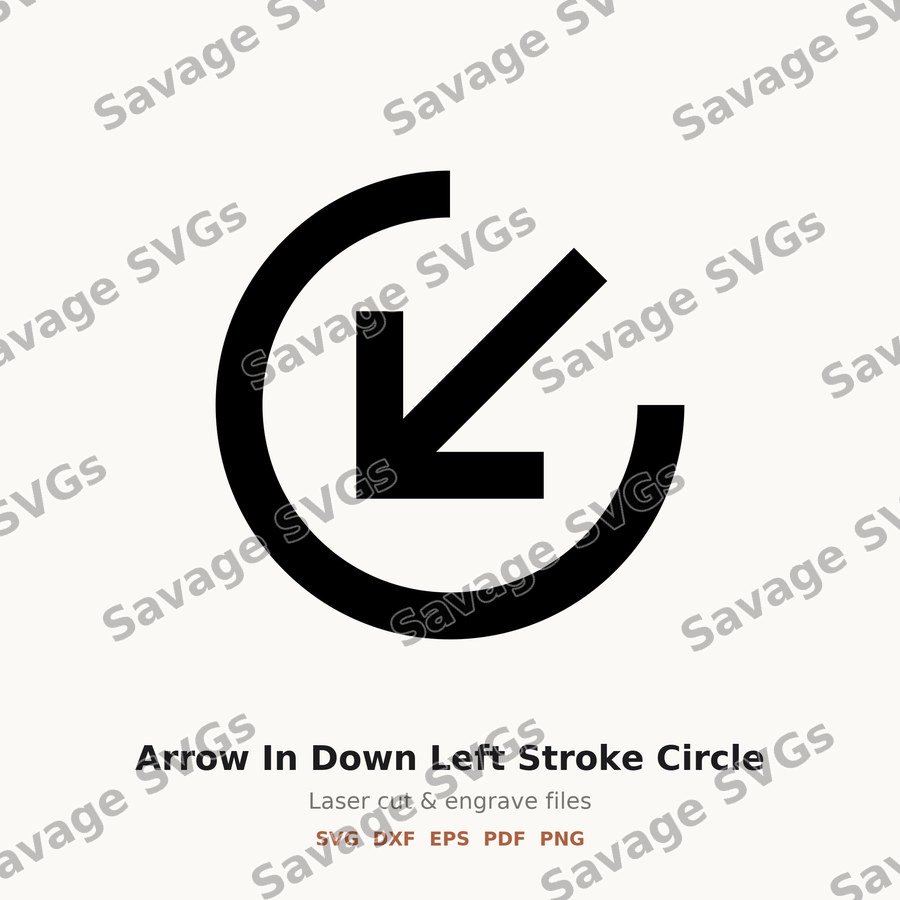Arrow In Down Left Stroke Circle