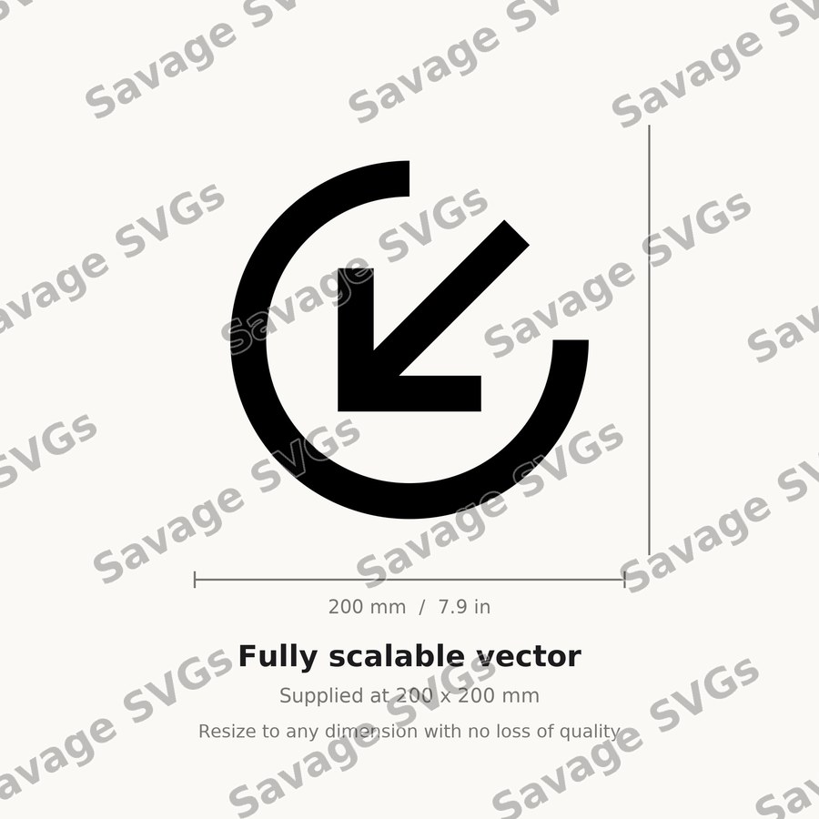 Arrow In Down Left Stroke Circle
