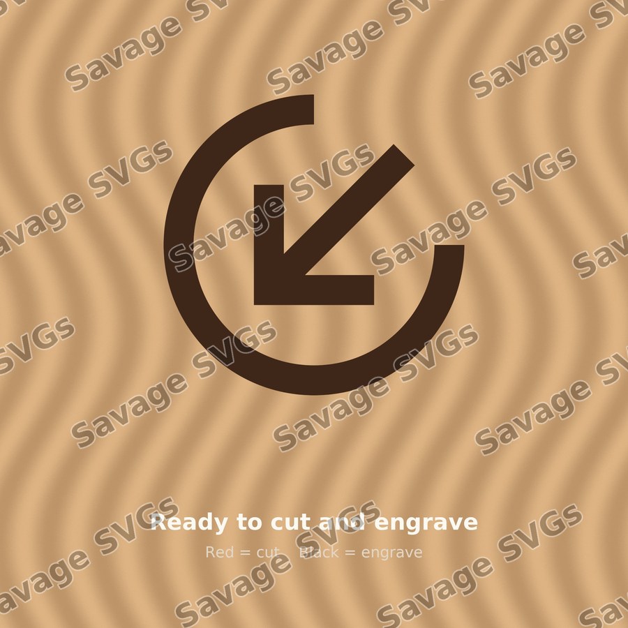 Arrow In Down Left Stroke Circle