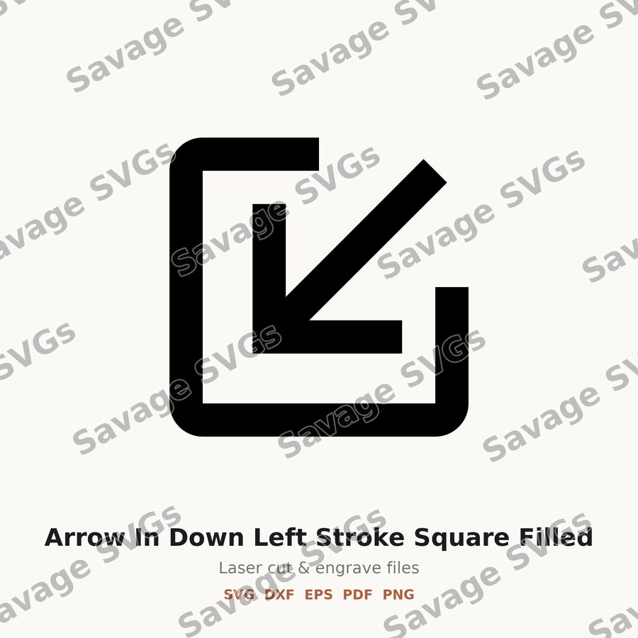 Arrow In Down Left Stroke Square Filled