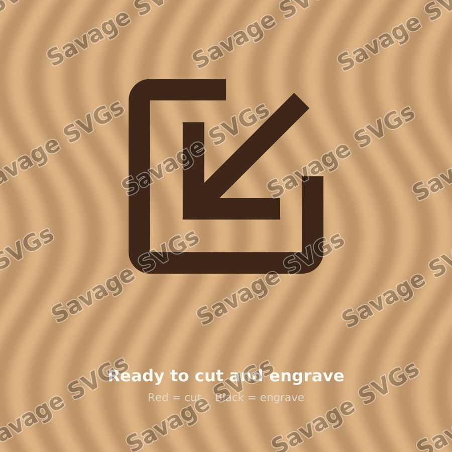 Arrow In Down Left Stroke Square Filled