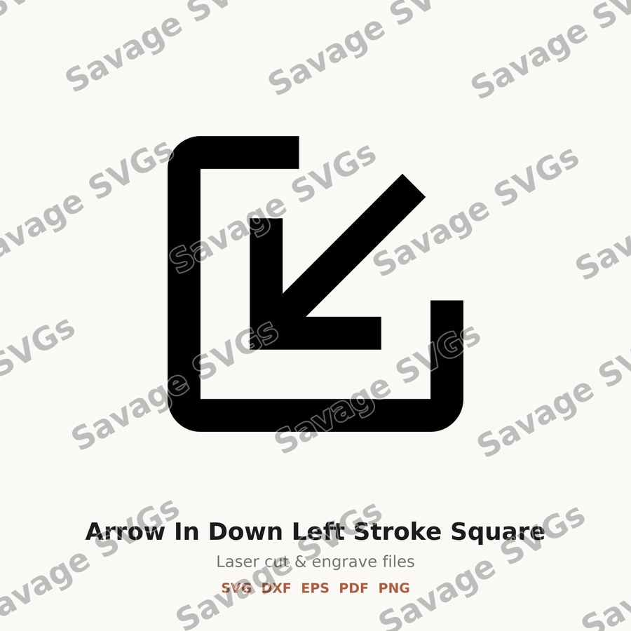 Arrow In Down Left Stroke Square