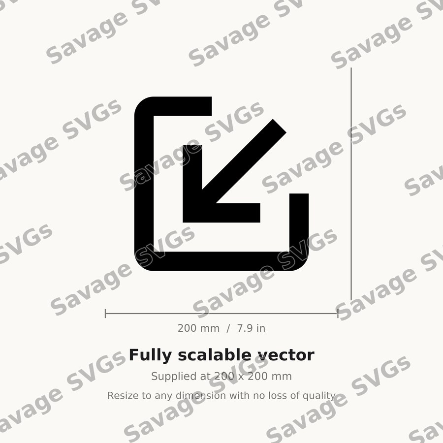 Arrow In Down Left Stroke Square