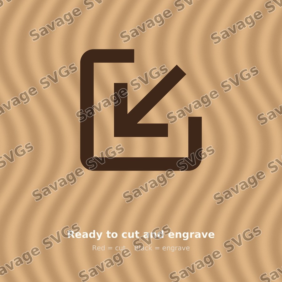 Arrow In Down Left Stroke Square