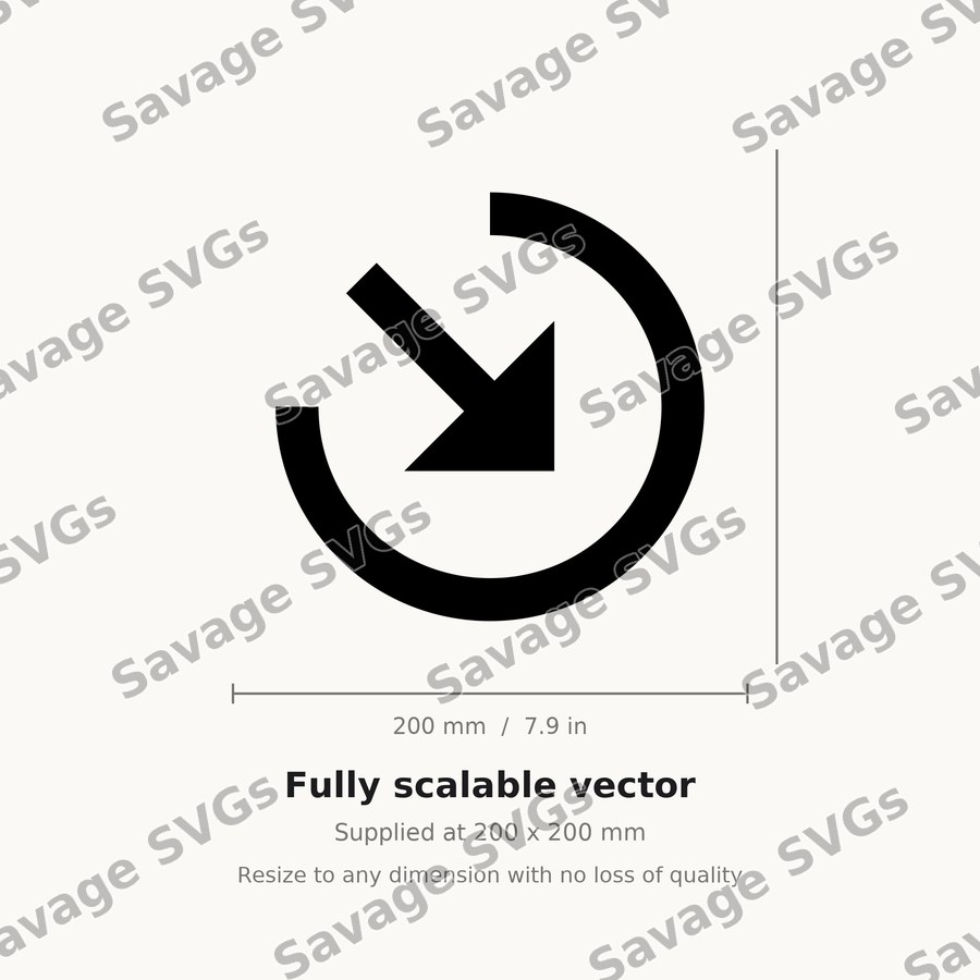 Arrow In Down Right Circle