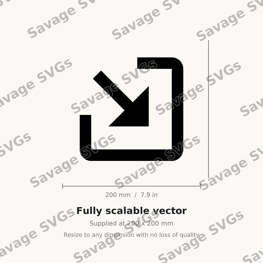 Arrow In Down Right Square