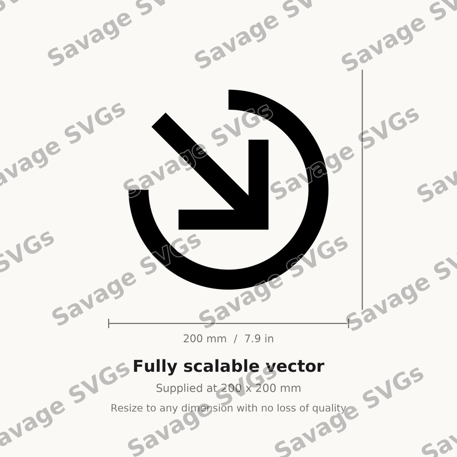 Arrow In Down Right Stroke Circle Filled