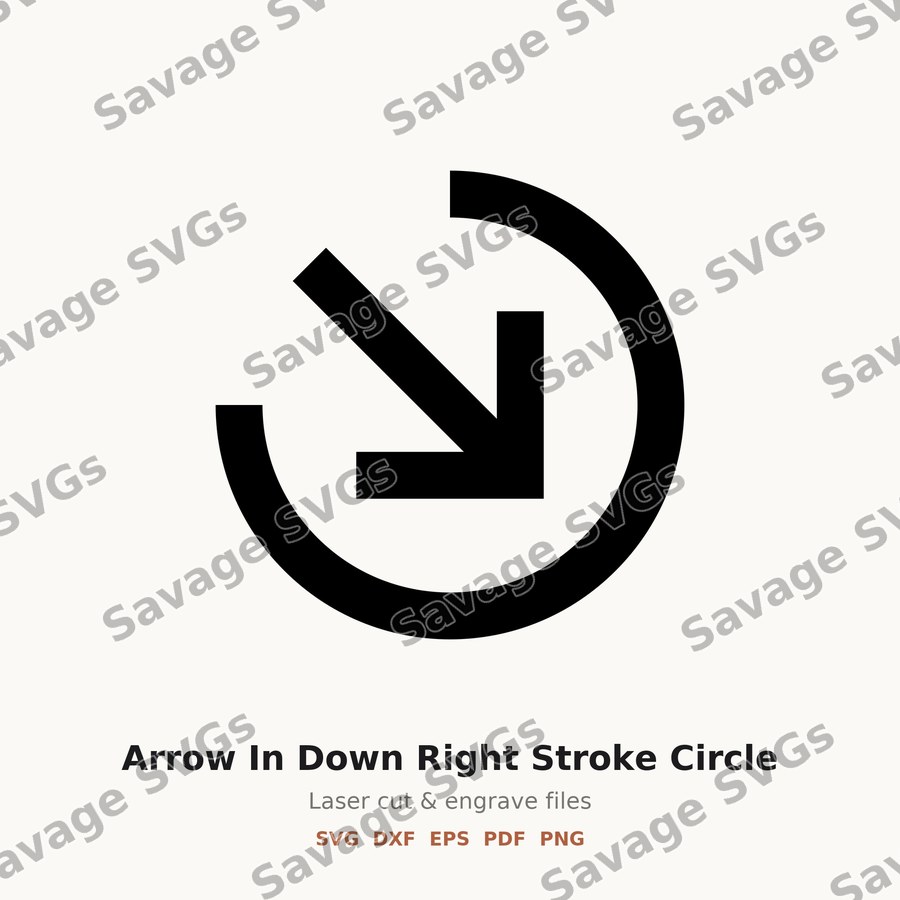 Arrow In Down Right Stroke Circle