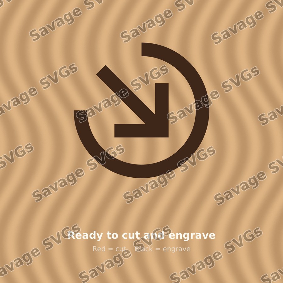 Arrow In Down Right Stroke Circle