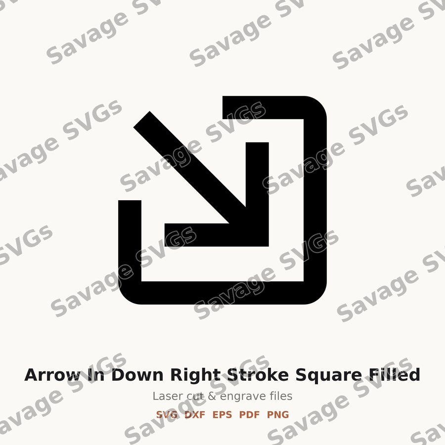 Arrow In Down Right Stroke Square Filled