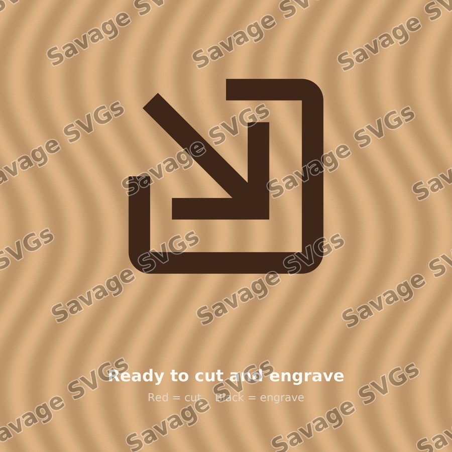 Arrow In Down Right Stroke Square Filled