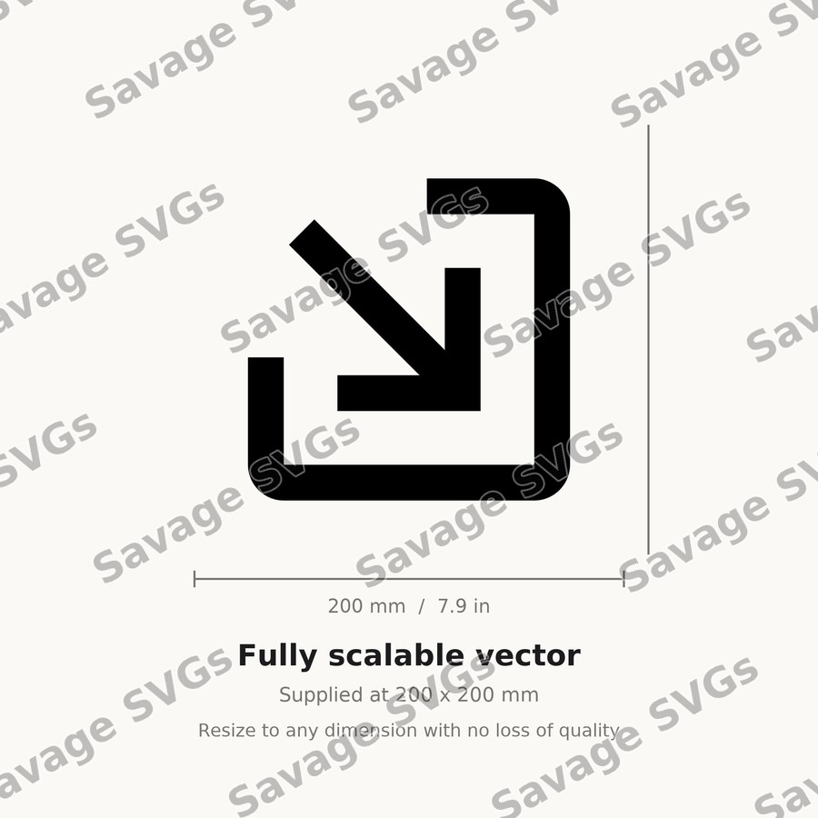 Arrow In Down Right Stroke Square