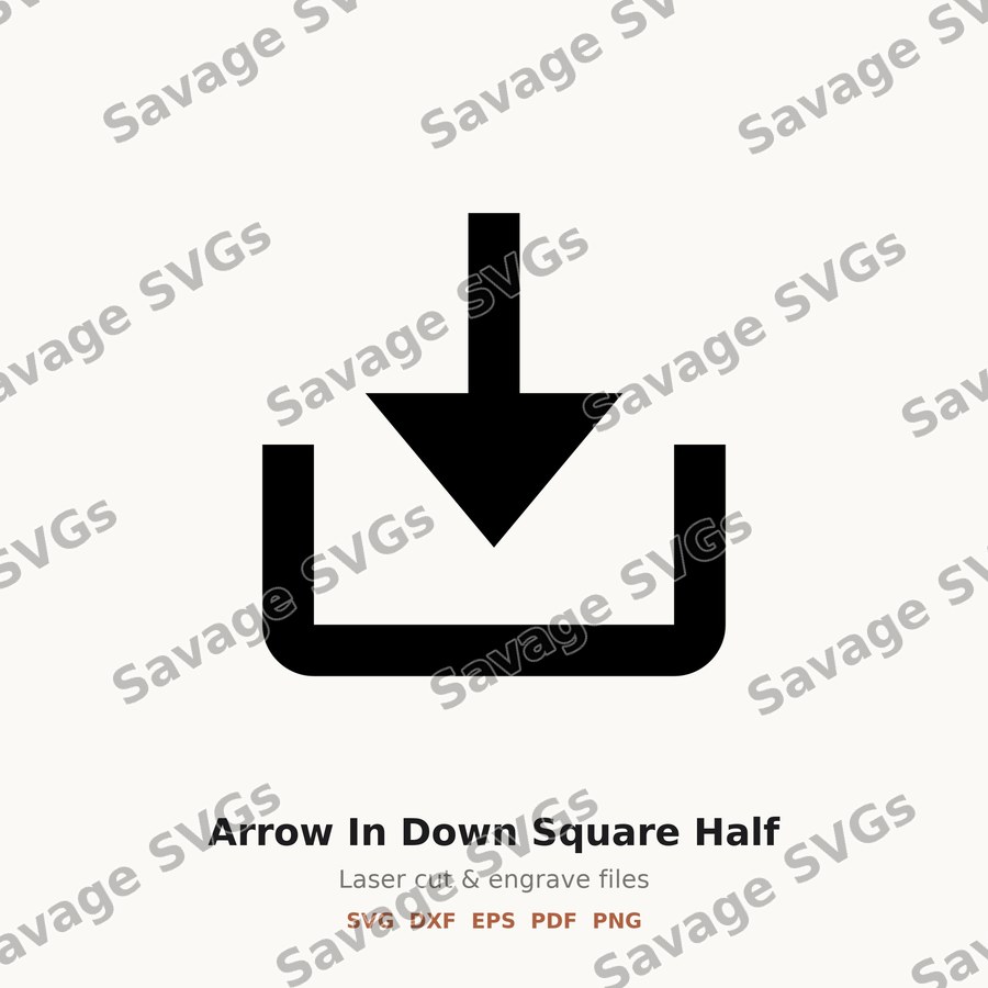 Arrow In Down Square Half