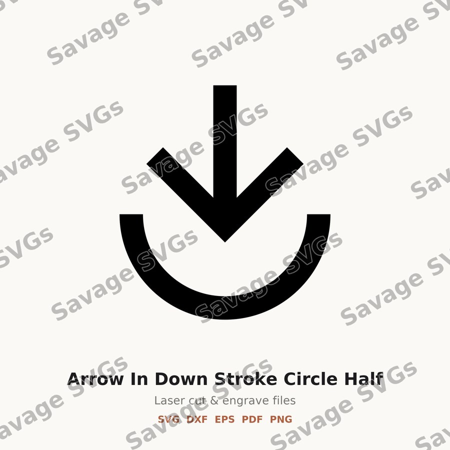 Arrow In Down Stroke Circle Half