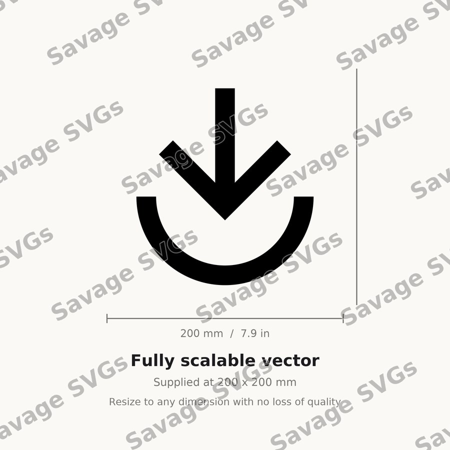 Arrow In Down Stroke Circle Half