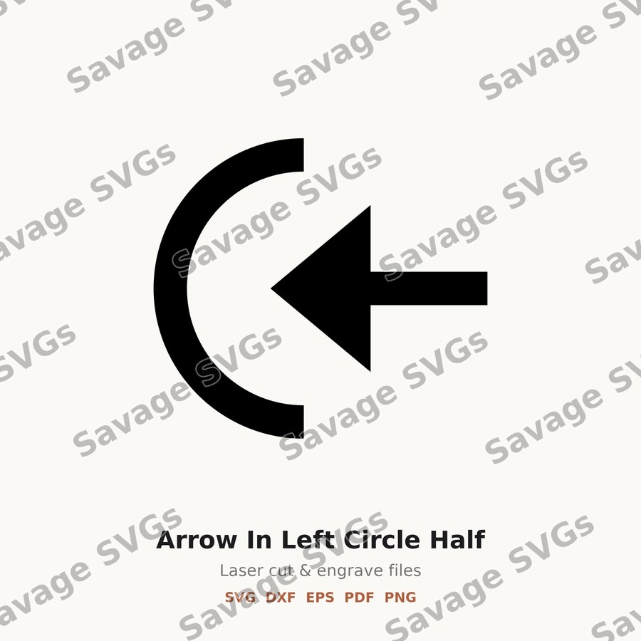 Arrow In Left Circle Half
