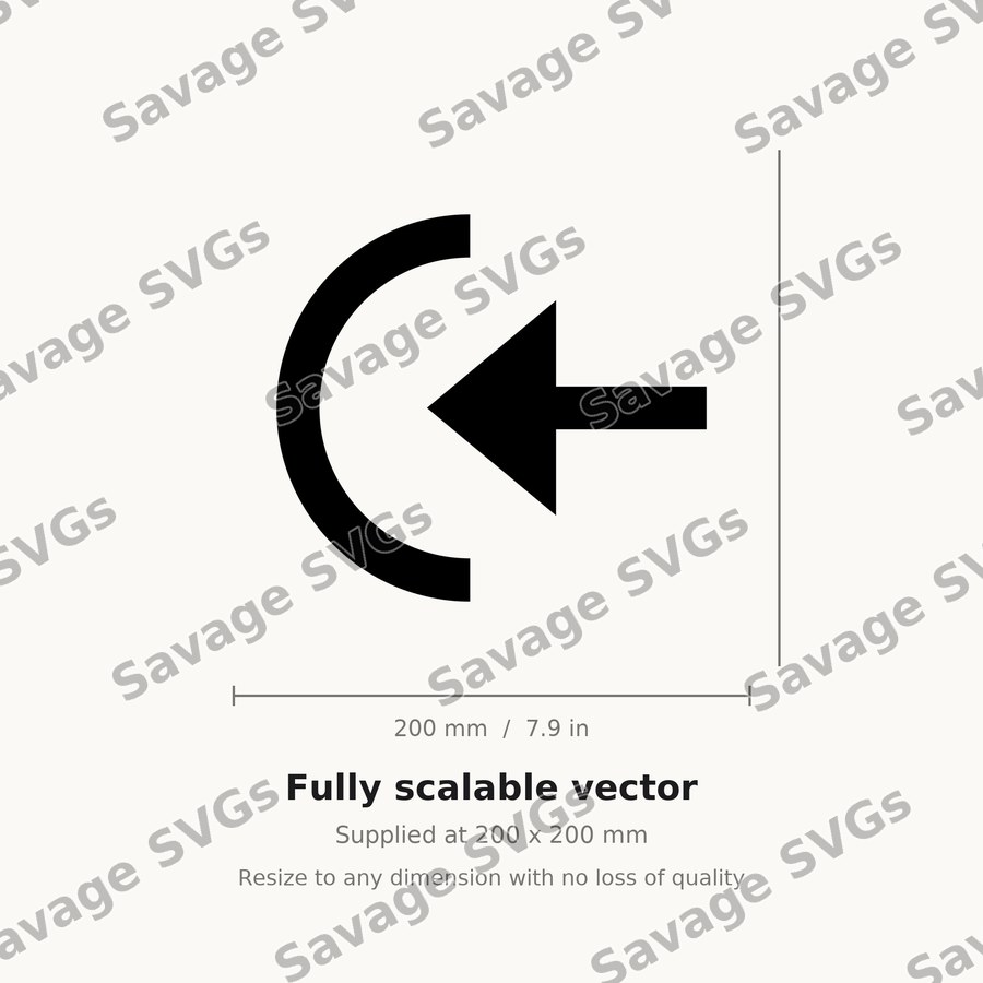 Arrow In Left Circle Half