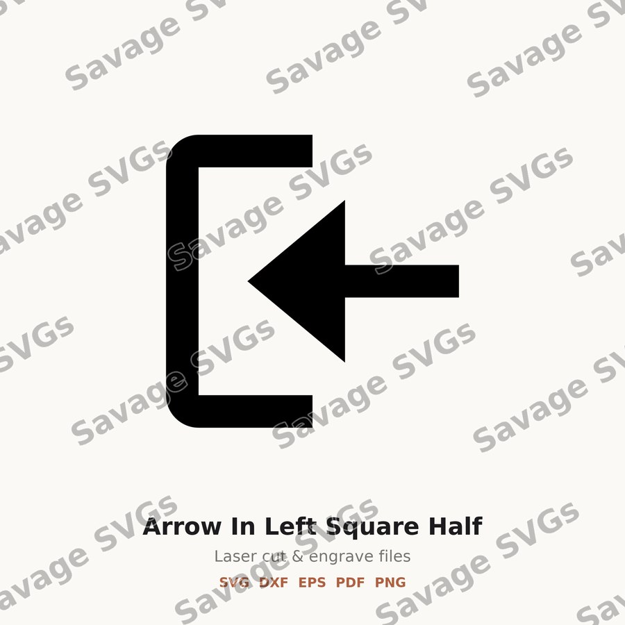 Arrow In Left Square Half