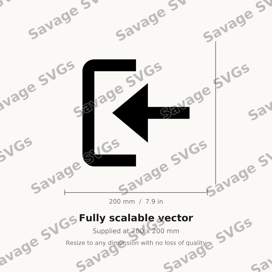 Arrow In Left Square Half