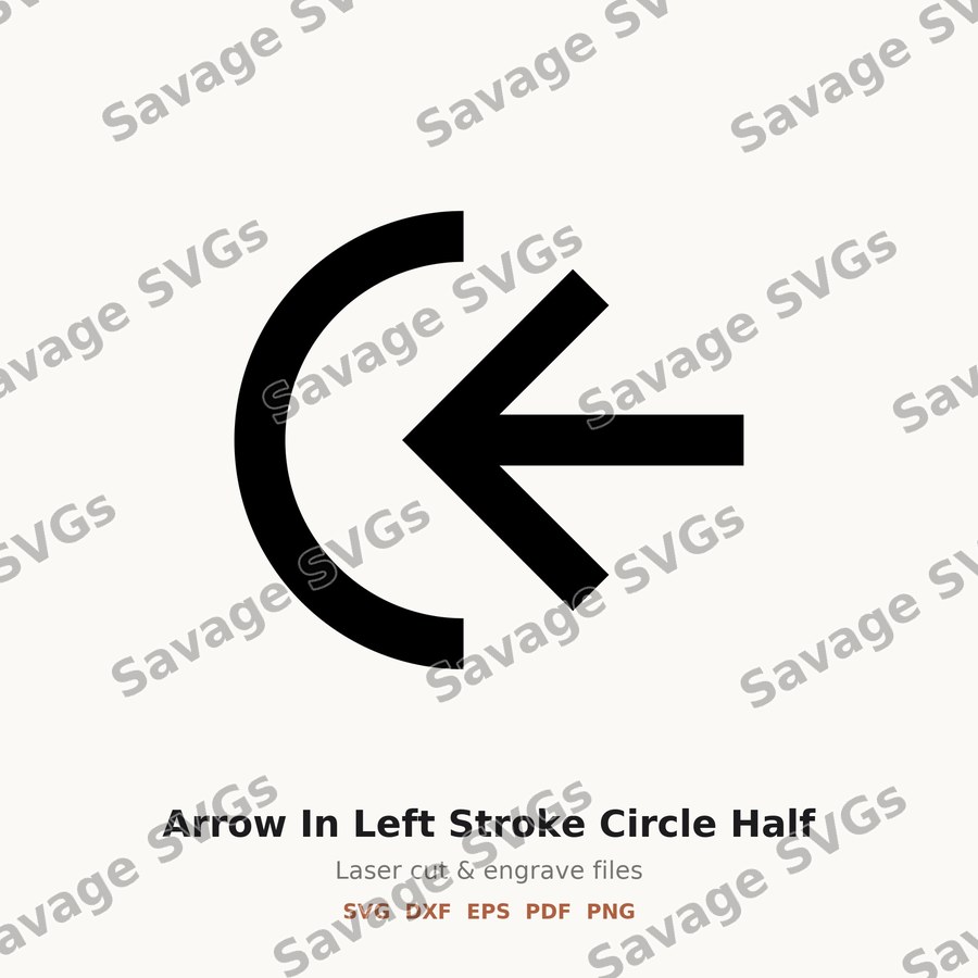 Arrow In Left Stroke Circle Half